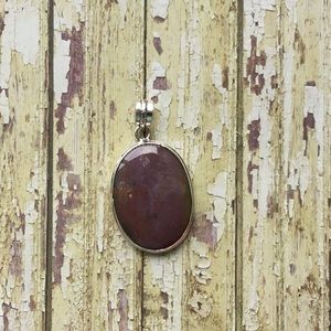 Bloodstone Stone Pendant 925 Sterling Silver